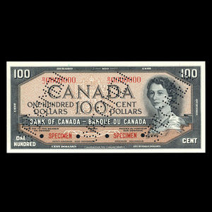 Canada, Banque du Canada, 100 dollars : 1954