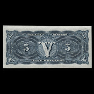 Canada, Dominion du Canada, 5 dollars : 1 mai 1912