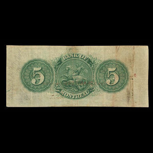 Canada, Banque de Montréal, 5 dollars : 3 janvier 1859