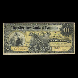 Canada, Sterling Bank of Canada, 10 dollars : 25 avril 1906