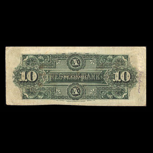 Canada, Western Bank of Canada, 10 dollars : 2 octobre 1882