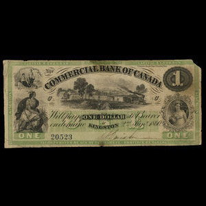 Canada, Commercial Bank of Canada, 1 dollar : 2 janvier 1860