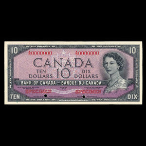 Canada, Banque du Canada, 10 dollars : 1954