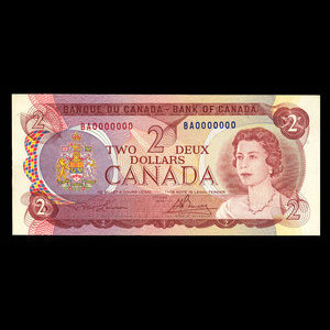 Canada, Banque du Canada, 2 dollars : 1974