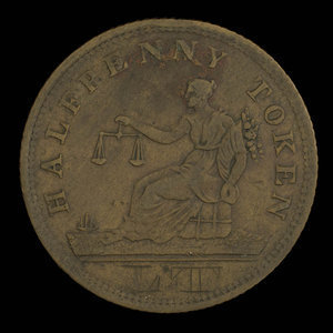 Canada, inconnu, 1/2 penny : 1820