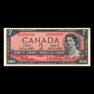 Canada, Banque du Canada, 2 dollars : 1954