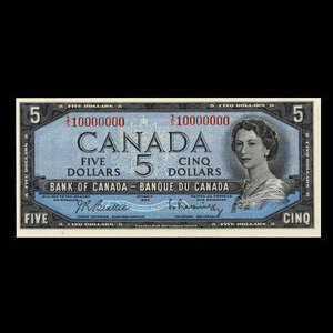 Canada, Banque du Canada, 5 dollars : 1954