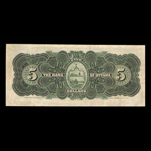 Canada, Bank of Ottawa (The), 5 dollars : 1 juin 1906