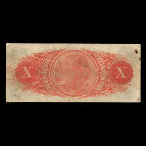 Canada, Bank of Toronto (The), 10 dollars : 1 juin 1892