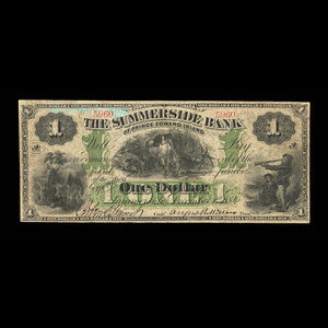 Canada, Summerside Bank of Prince Edward Island, 1 dollar : 1 décembre 1884