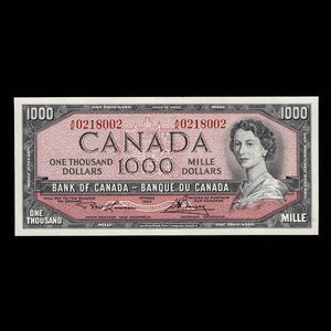 Canada, Banque du Canada, 1,000 dollars : 1954