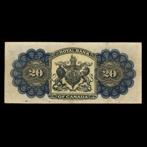 Barbade, Banque Royale du Canada, 20 dollars : 2 janvier 1909