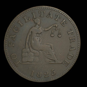 Canada, inconnu, 1/2 penny : 1825