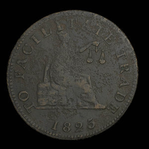 Canada, inconnu, 1/2 penny : 1825