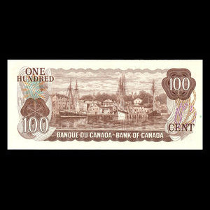 Canada, Banque du Canada, 100 dollars : 1975