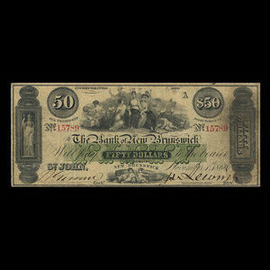 Canada, Bank of New Brunswick, 50 dollars : 1 novembre 1860