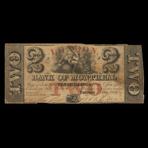 Canada, Banque de Montréal, 2 dollars : 1 mai 1849