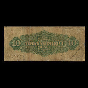 Canada, Niagara District Bank, 10 dollars : 1 juillet 1872