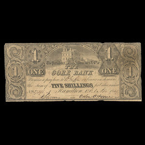 Canada, Gore Bank, 1 dollar : 1 novembre 1849