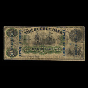 Canada, Banque de Québec, 1 dollar : 2 janvier 1863