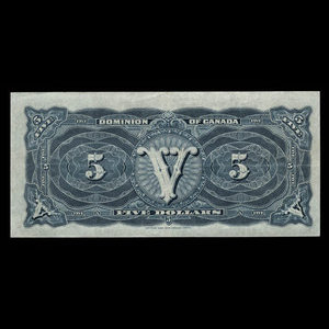 Canada, Dominion du Canada, 5 dollars : 1 mai 1912