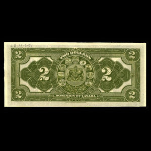 Canada, Dominion du Canada, 2 dollars : 2 janvier 1914