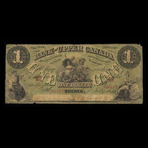 Canada, Bank of Upper Canada (York), 1 dollar : 1 juillet 1859