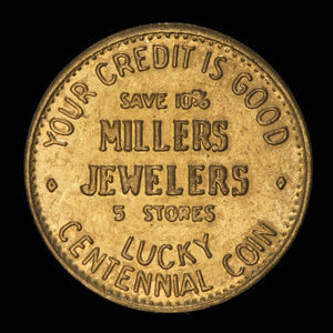 Canada, Millers Jewellers, aucune dénomination : 1958