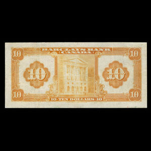 Canada, Barclays Bank, 10 dollars : 3 septembre 1929