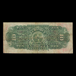 Canada, La Banque Nationale, 10 dollars : 2 janvier 1891