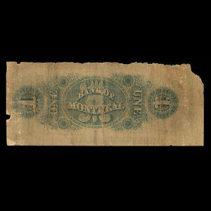 Canada, Banque de Montréal, 1 dollar : 2 janvier 1857