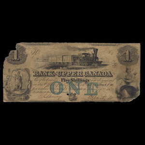 Canada, Bank of Upper Canada (York), 1 dollar : 6 janvier 1851