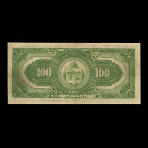 Canada, Merchants Bank of Canada (The), 100 dollars : 3 janvier 1917