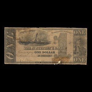 Canada, St. Stephen's Bank, 1 dollar : 1 septembre 1853