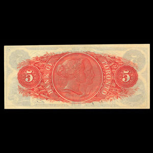 Canada, Bank of Toronto (The), 5 dollars : 1 février 1912