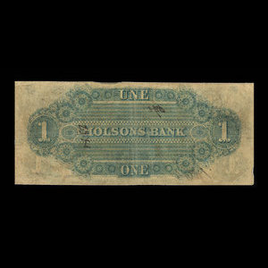 Canada, Molsons Bank, 1 piastre : 1 octobre 1855