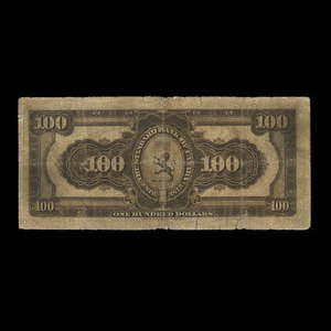 Canada, Standard Bank of Canada, 100 dollars : 2 janvier 1914