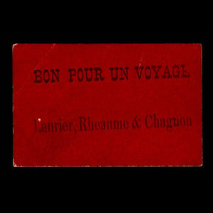 Canada, Laurier, Rheaume & Chagnon, 1 voyage : 1896