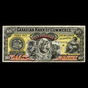 Canada, Canadian Bank of Commerce, 10 dollars : 8 janvier 1907