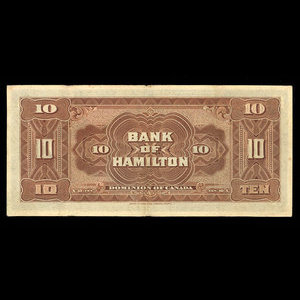 Canada, Bank of Hamilton, 10 dollars : 1 juin 1909