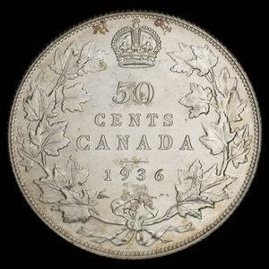 Canada, Georges V, 50 cents : 1936