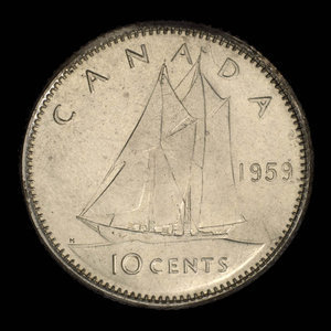 Canada, Élisabeth II, 10 cents : 1959