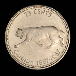 Canada, Élisabeth II, 25 cents : 1967