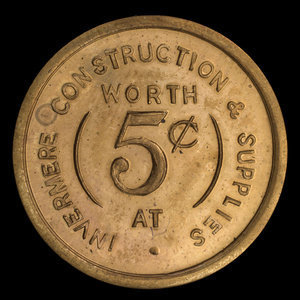 Canada, Invermere Construction & Supplies, 5 cents : 1958