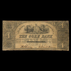 Canada, Gore Bank, 4 dollars : 2 septembre 1852