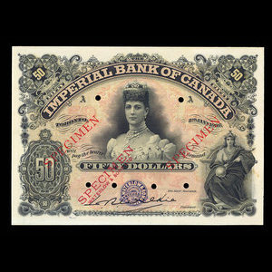 Canada, Imperial Bank of Canada, 50 dollars : 2 janvier 1907