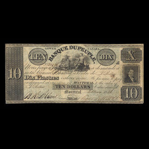 Canada, Banque du Peuple (People's Bank), 10 dollars : 2 mars 1836