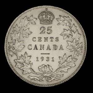 Canada, Georges V, 25 cents : 1931