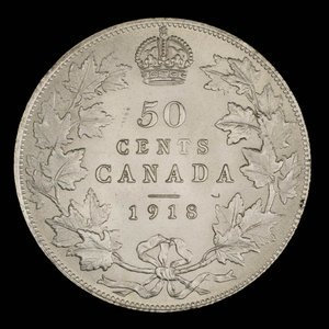 Canada, Georges V, 50 cents : 1918