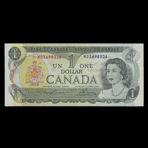 Canada, Banque du Canada, 1 dollar : 1973